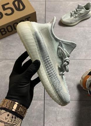 Yeezy boost 350 v2 cloud white reflective, женские/мужские кроссовки адедас изви буст