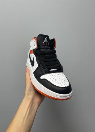 Кросівки nike air jordan 1 retro mid  ‘black orange white’6 фото