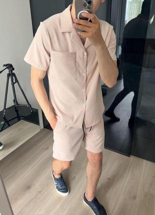 Мужской вельветовый летний костюм тениска+шорты, s-xxl размеры