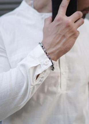 Мужская летняя льняная рубашка с длинным рукавом из дышащей ткани7 фото