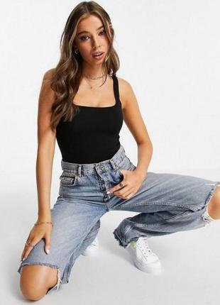 Коттоновый боді-майка чорний miss selfridge