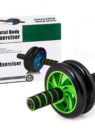 Гімнастичне спортивне фітнес-колесо double wheel abs health abdomen round  ⁇  тренажер-ролик для м'язів3 фото