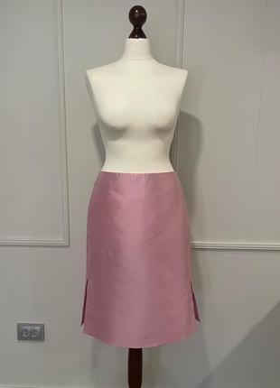 Шелковая шерстяная юбка бренд salvatore ferragamo skirts pink4 фото