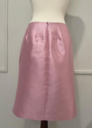 Шелковая шерстяная юбка бренд salvatore ferragamo skirts pink3 фото