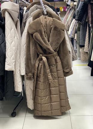 Alberto bini пальто зимнее коричневое пальто стеганое шоколад8 фото
