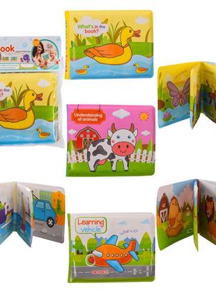 Іграшка для купання a531/532/533 (480 шт./2) книжками 3 різновиди, вчить назви тварин і транспорту, у пакеті —1 фото