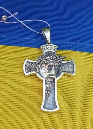 Крест с иисусом из серебра