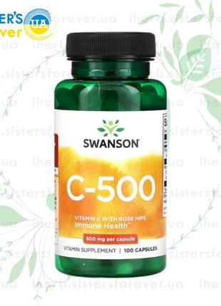 C-500, 🌿500 mg,🌿 100 capsules🌿swanson🌿сша