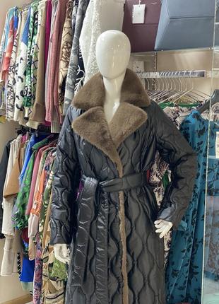 Alberto bini пальто женское черное стеганое пальто зимнее5 фото