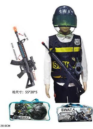Полицейский набор ht-c (24шт/2) батар. 2цвета, оружие+аксессуары, чемодан 43*15*20 от
