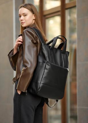 Жіноча сумка-рюкзак sambag shopper чорна7 фото