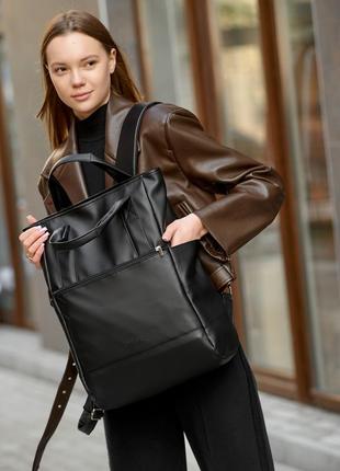 Жіноча сумка-рюкзак sambag shopper чорна6 фото