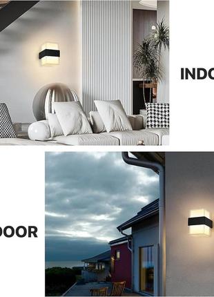 Сток фасадный настенный светильник 12w s black 3000k 105x95x135 220v ip65