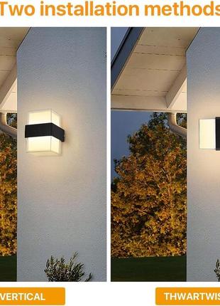 Сток фасадный настенный светильник 12w s black 3000k 105x95x135 220v ip65