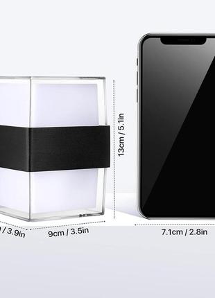 Сток фасадный настенный светильник 12w s black 3000k 105x95x135 220v ip65