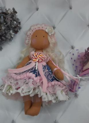 Интерьерная кукла тильда и букет, подарок к 8 марта1 фото