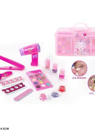Дитяча косметика тіні помада блиск лак аксесуари для волосся валізка 22*8*24см