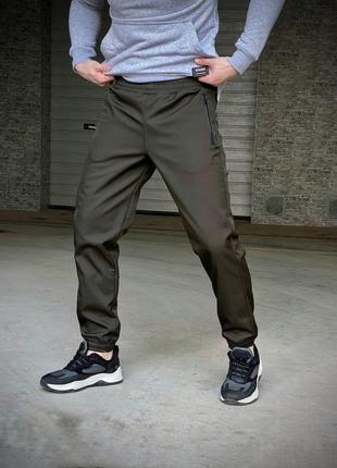Серые мужские теплые спортивные штаны2 фото