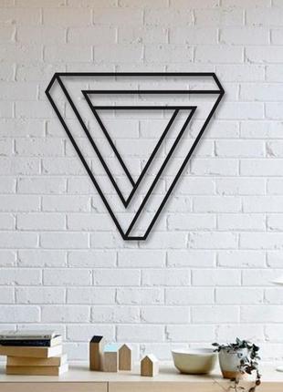 Декоративна картина із металу декоративний трикутник 1, пано на стіну3 фото