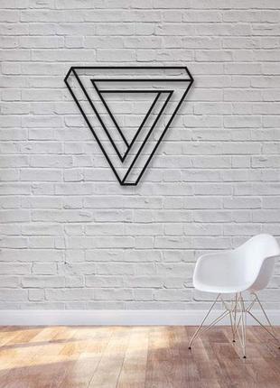 Декоративна картина із металу декоративний трикутник 1, пано на стіну1 фото