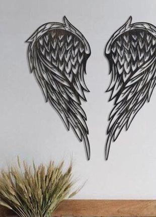 Декоративная картина из металла крылья ангела, панно на стену