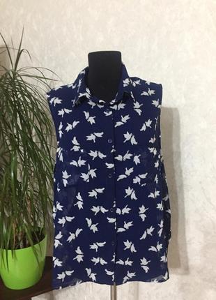 Шифонова сорочка 👚 без рукавів