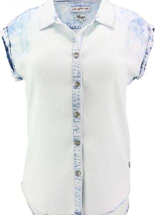 Рубашка блуза под джинс джинсовая khujo ☘️ размер м/42р9 фото