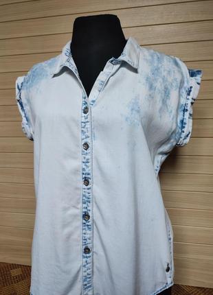 Рубашка блуза под джинс джинсовая khujo ☘️ размер м/42р5 фото