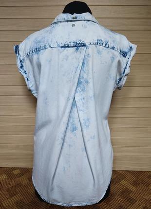 Рубашка блуза под джинс джинсовая khujo ☘️ размер м/42р7 фото