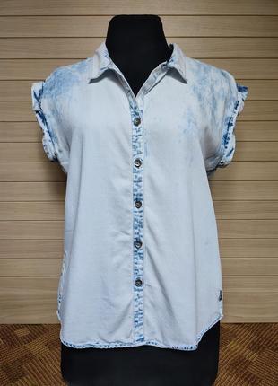 Рубашка блуза под джинс джинсовая khujo ☘️ размер м/42р4 фото
