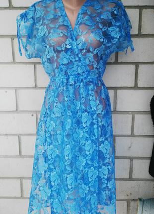 Новое кружевное(гипюровое) платье на запах,1 фото