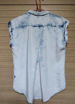 Рубашка блуза под джинс джинсовая khujo ☘️ размер м/42р3 фото