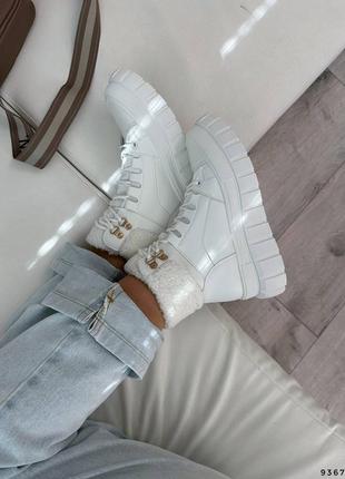 Белые ботинки эко кожа3 фото