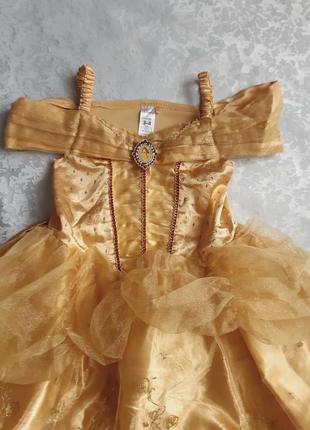 Карнавальний костюм, пластття принцеси бель золотий/жовтий,3-4 роки2 фото