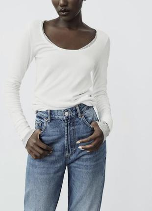 Джинсы zara trf high-rise wide-leg jeans, размер 366 фото