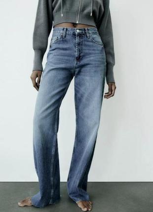 Джинси zara trf high-rise wide-leg jeans, розмір 36