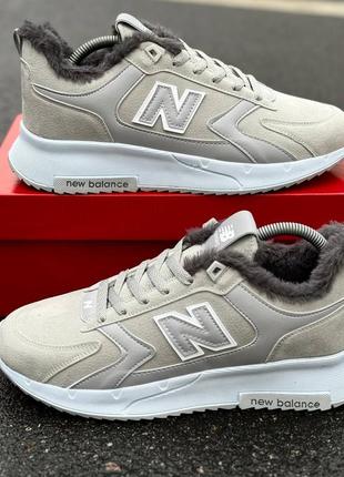 Зимние мужские замшевые кроссовки с мехом в стиле new balance 🆕 зимние нью баланс