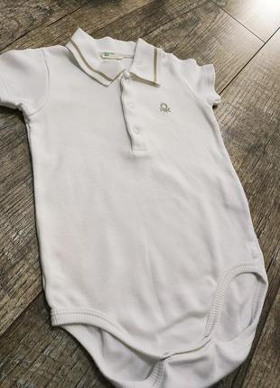 Бодик, бодик с коротким рукавом, benetton baby, р. 9-12мес., 74-80, длинна 41см5 фото