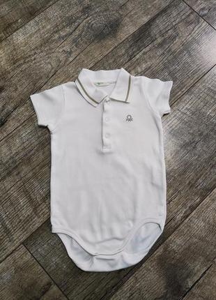 Бодик, бодик с коротким рукавом, benetton baby, р. 9-12мес., 74-80, длинна 41см1 фото