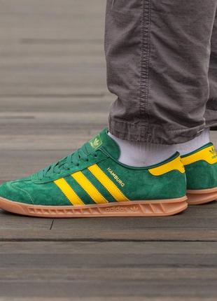 Кроссовки adidas hamburg green yellow