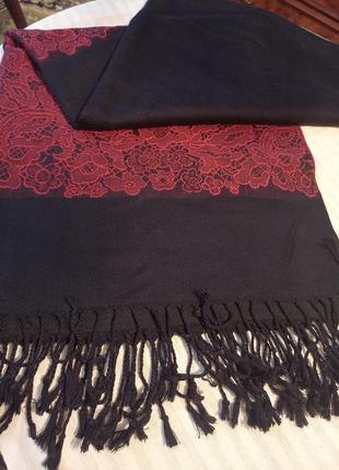 Шаль шарф палантин с шерстью