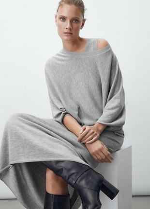 Теплое платье сарафан с кашемиром massimo dutti