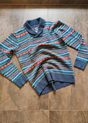 Теплий светр з орнаментом для хлопчика 10-12 років here there c&a вінтажний стиль1 фото