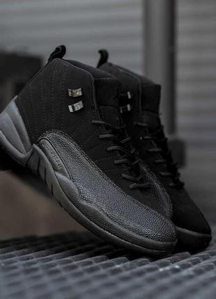 Кросівки nike air jordan 12 чоловічі найк аir макс nike air force баскетбольні кросівки найк аїр джердан чорні шкіряні nike jordan 12