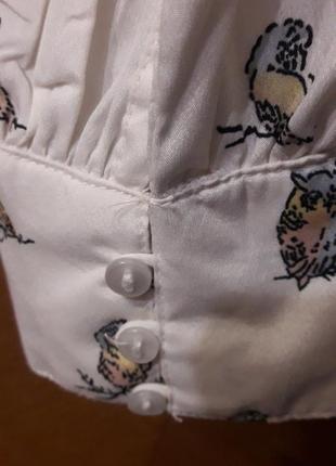 Красивая i блуза  с совушками  очень  милый рисунок стильный фасон от yumi8 фото