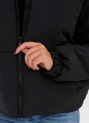 Куртка зимняя женская черная с капюшоном 44-50р.8 фото