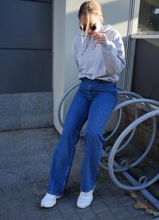 Джинсы женские прямые внутренний шов боковые и задние карманы застежка молния ткань джинс произ- во турция2 фото