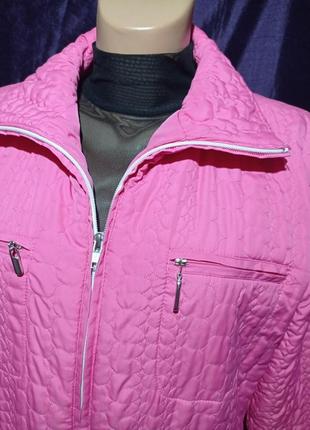 Курточка жноча ,демісезонна,простьгана яскраво рожевого кольору бренду gina laura3 фото