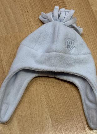 Качественная флисовая брендовая детская шапочка на 0-3 мес