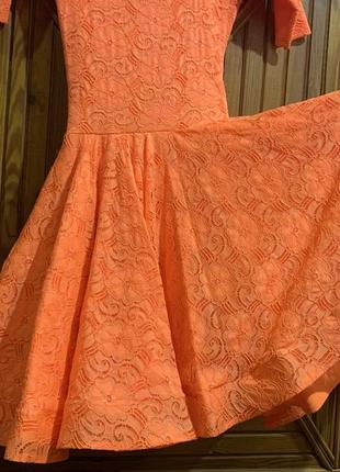Спортивно-бальное платье ярко-оранжевого цвета2 фото